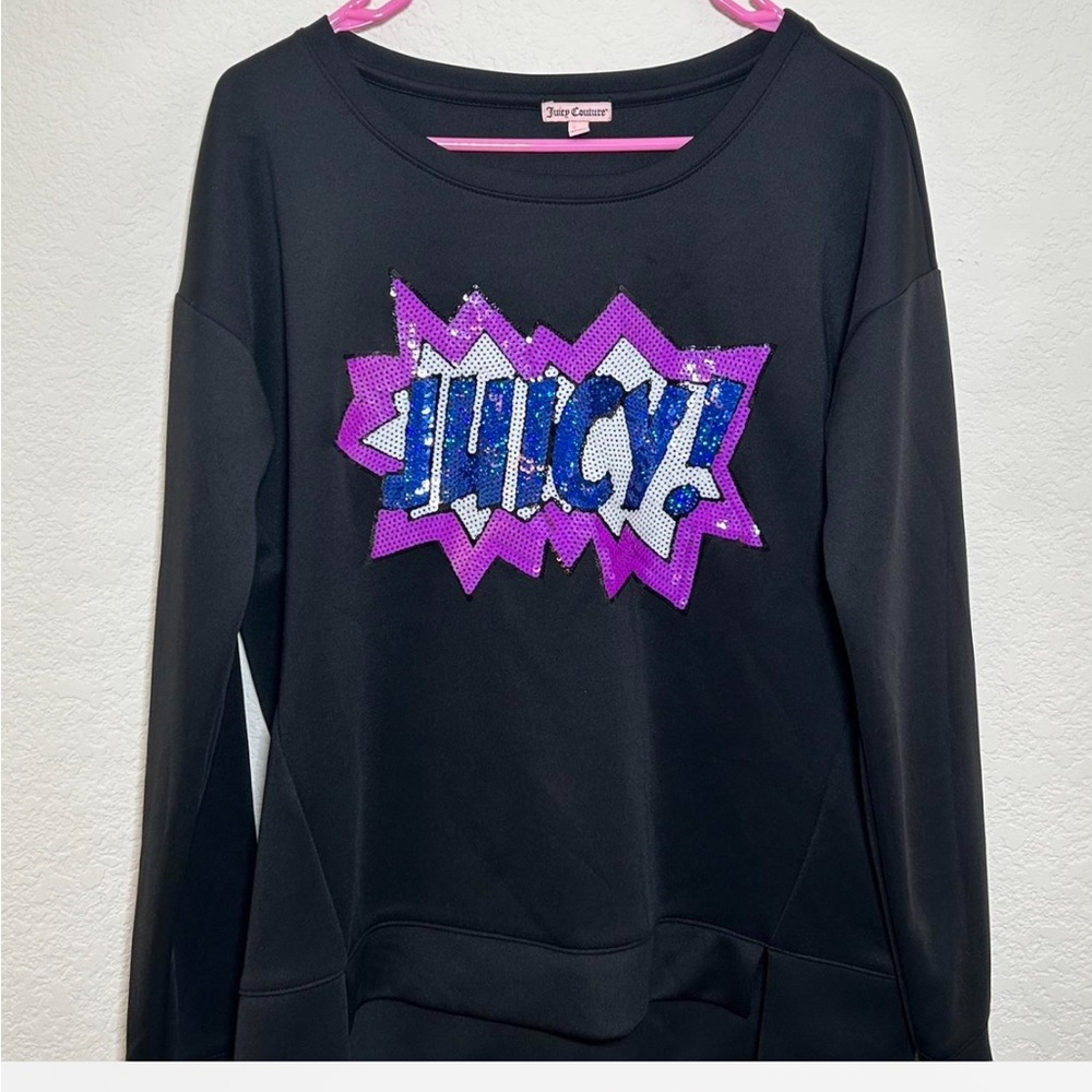 Juicy Couture Black Sweatshirt with Sequin Logo